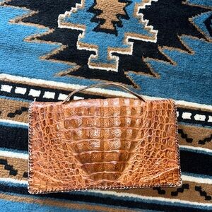 Crocodile Tan Clutch